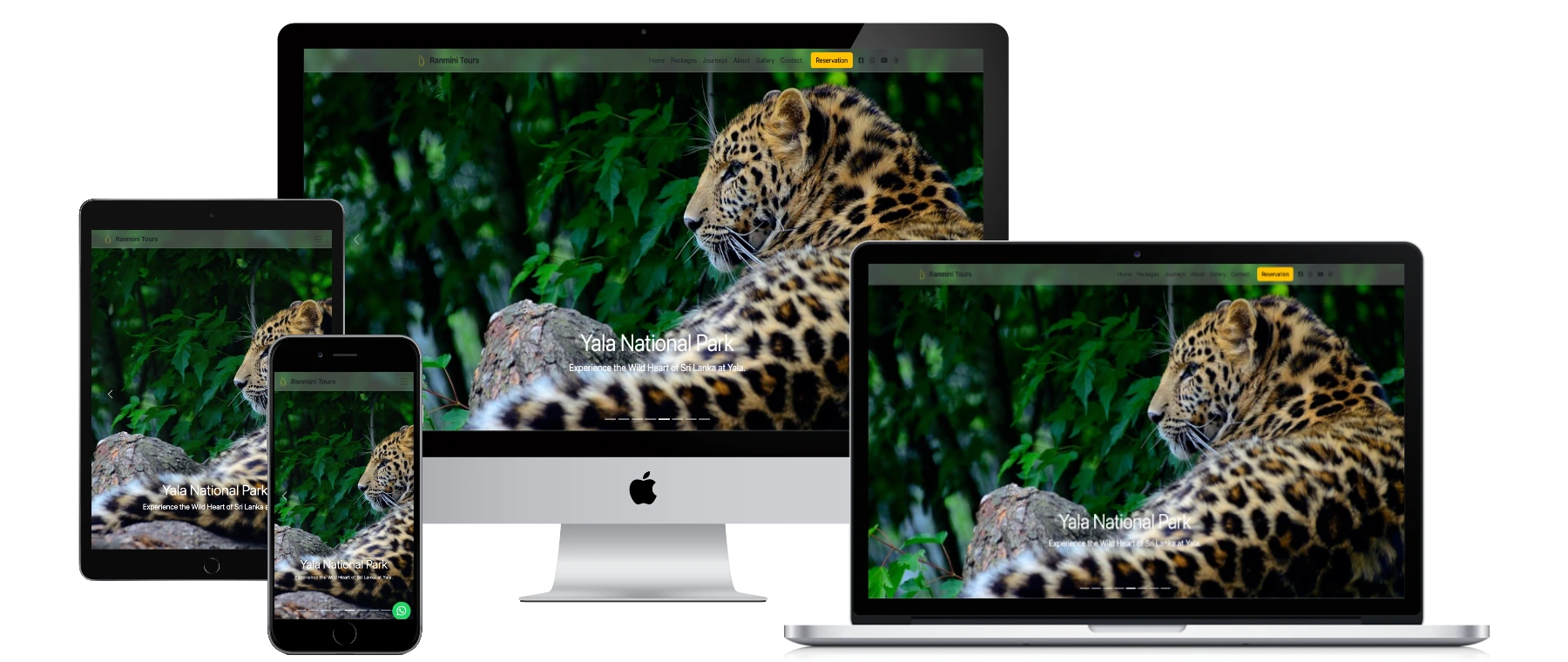 Digital devices displaying web designs